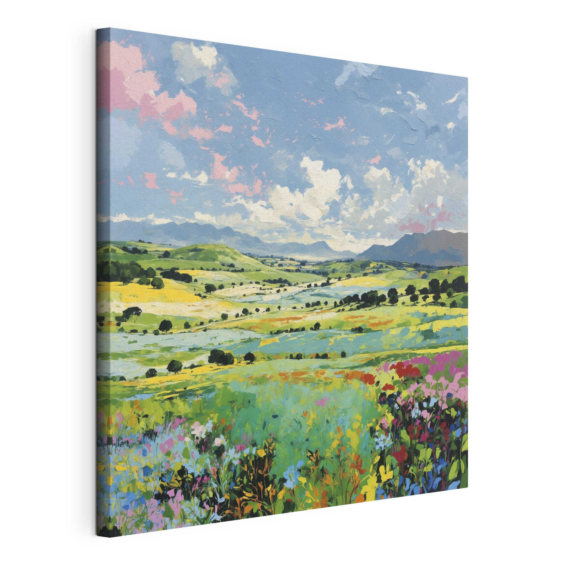 Painting of a field of flowers Painting of a field of flowers