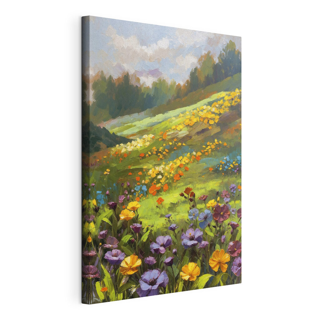 Painting of a field of flowers Painting of a field of flowers