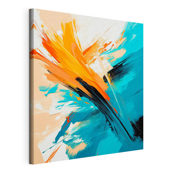 Wandbilder Wandbilder Anstrich mit blauer und orangefarbener Farbe (Artikelnummer: s48855)