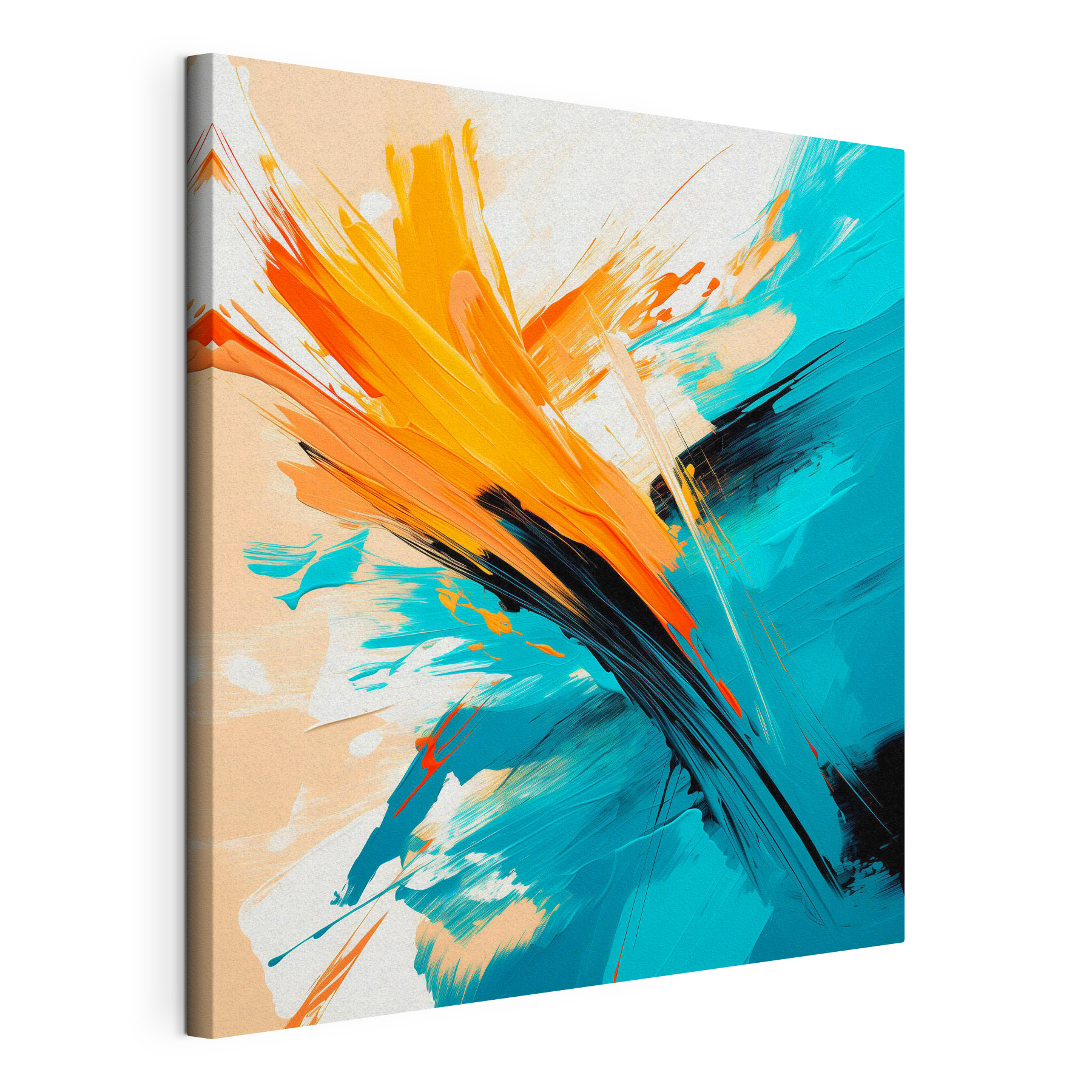 Painting of blue and orange paint Painting of blue and orange paint