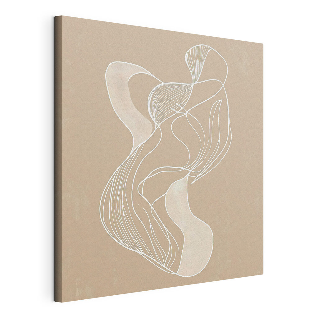 White line drawing on a tan background White line drawing on a tan background
