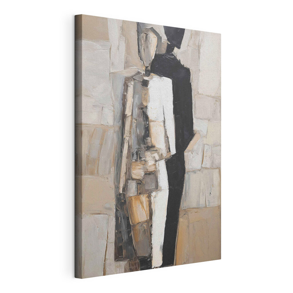 Painting of a man in a black and white dress Painting of a man in a black and white dress
