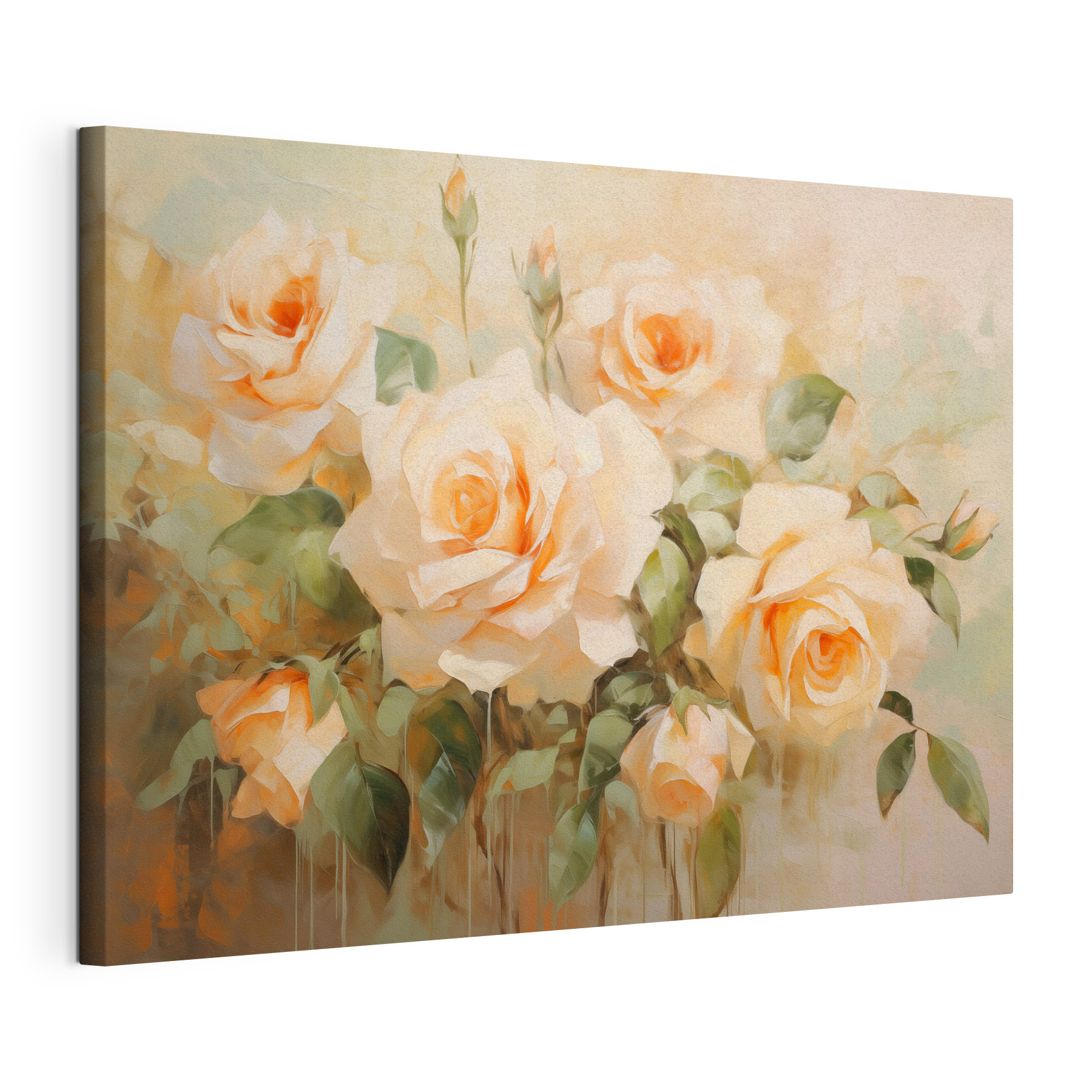 Painting of flowers on a white surface