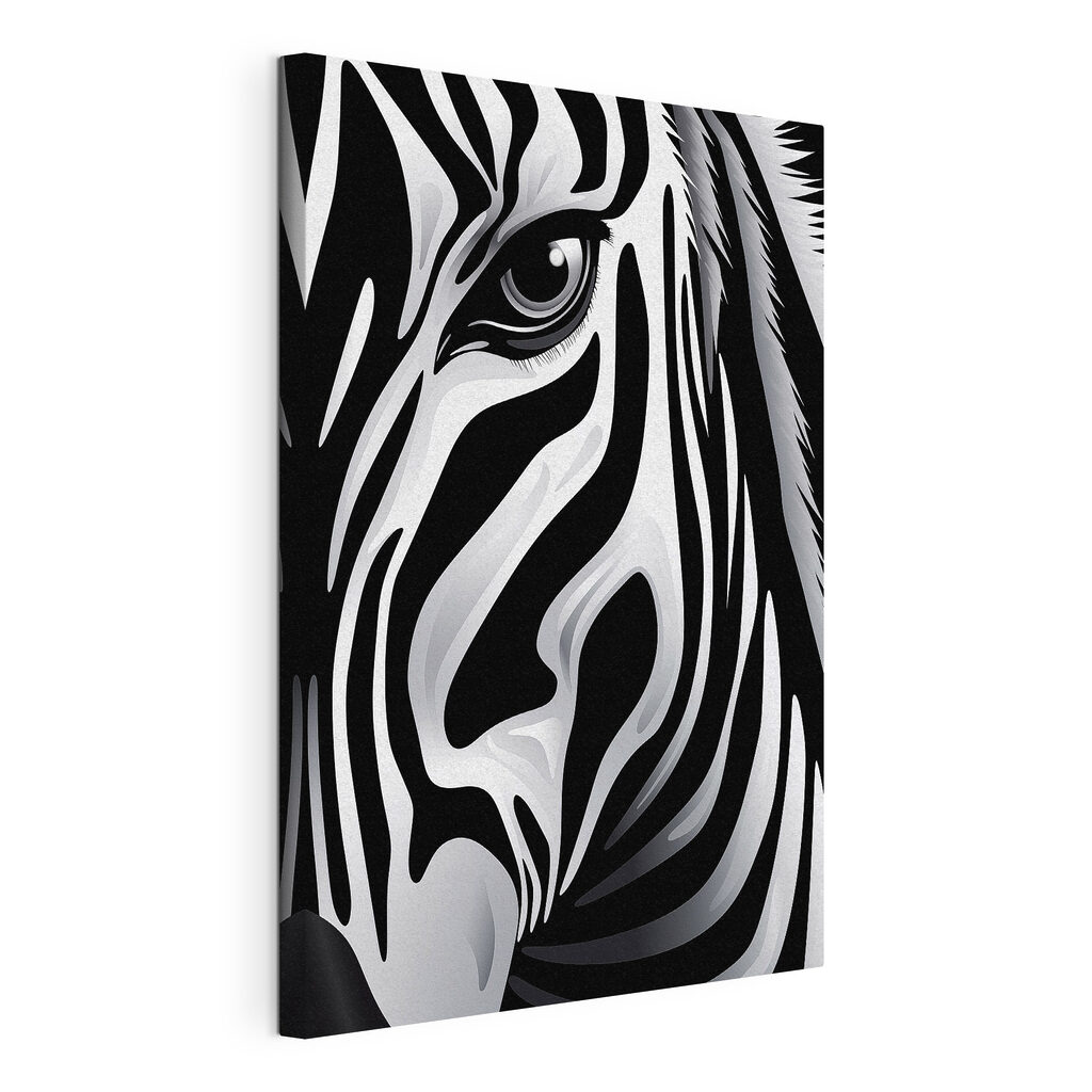 Majestic zebra in monochrome style