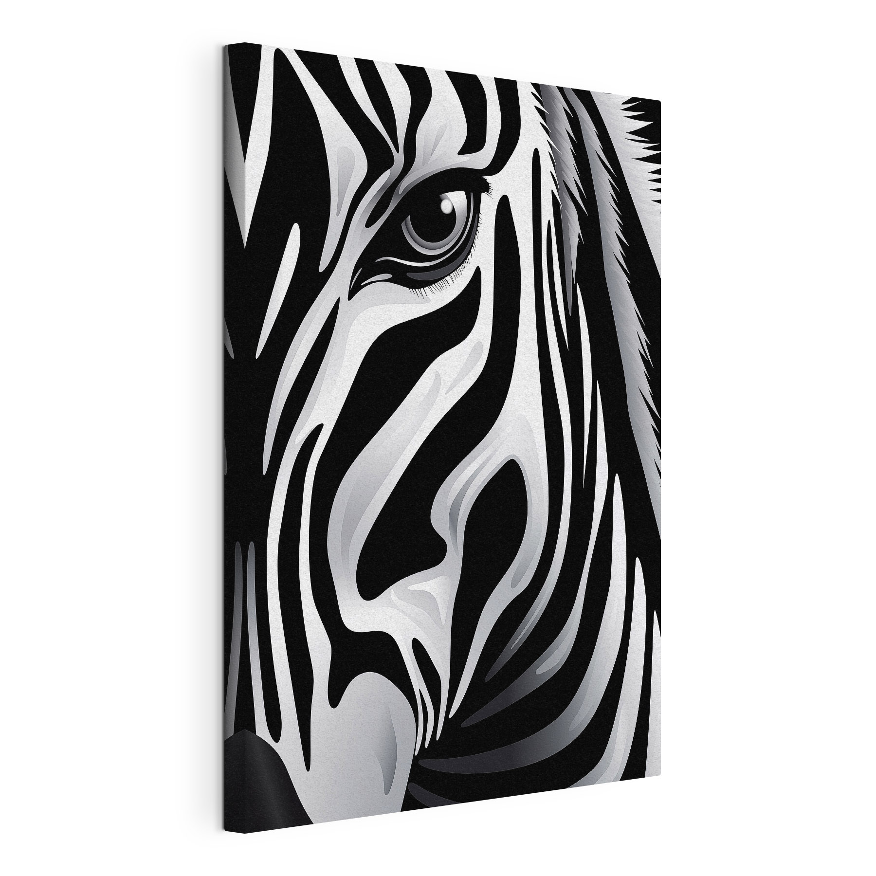 Majestic zebra in monochrome style