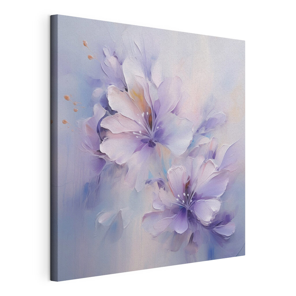 Painting of flowers on a white surface