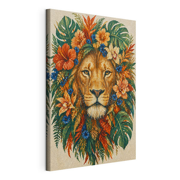 Wandbilder Gemälde eines Löwen mit Blumen (Artikelnummer: s49037) Wandbilder Wandbilder Gemälde eines Löwen mit Blumen (Artikelnummer: s49037)