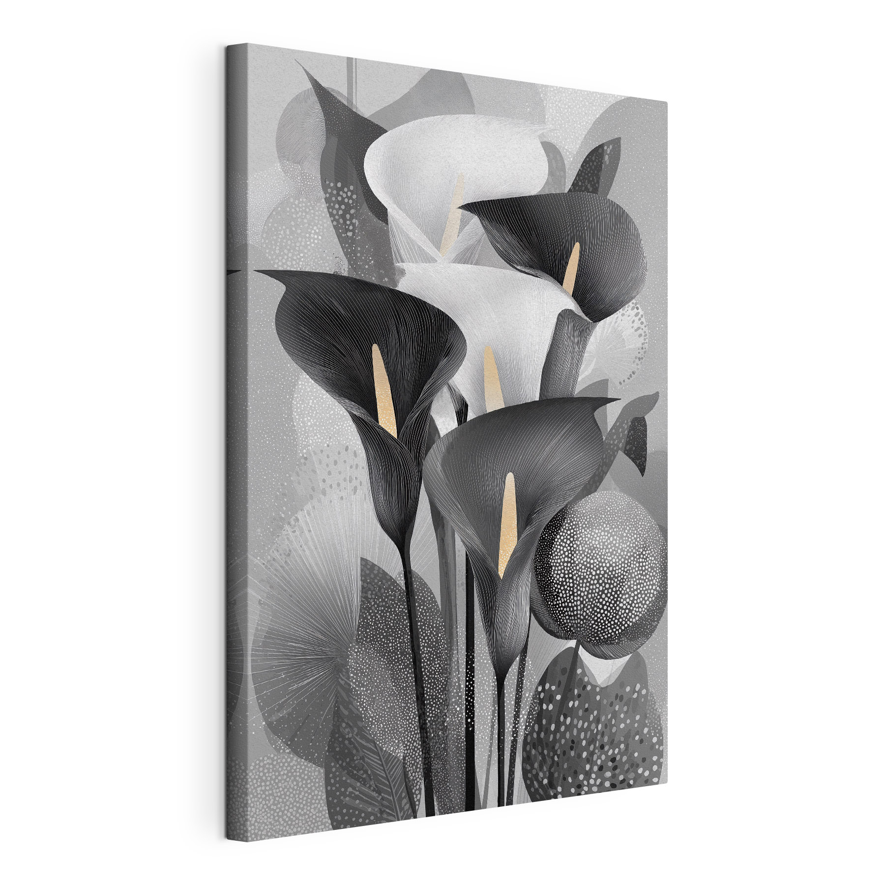 Group of black and white flowers Group of black and white flowers