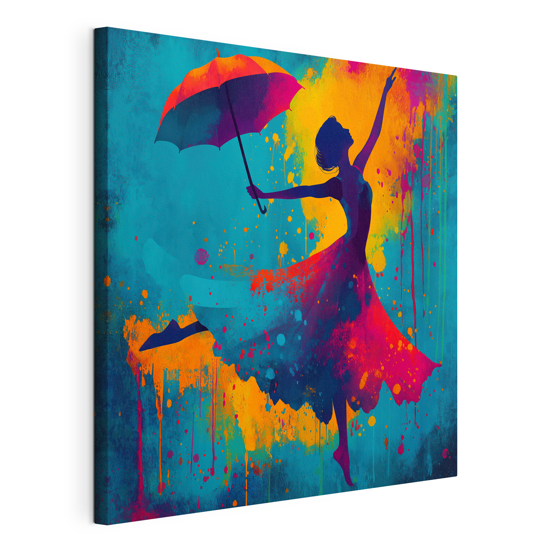 Woman in a dress holding an umbrella Woman in a dress holding an umbrella