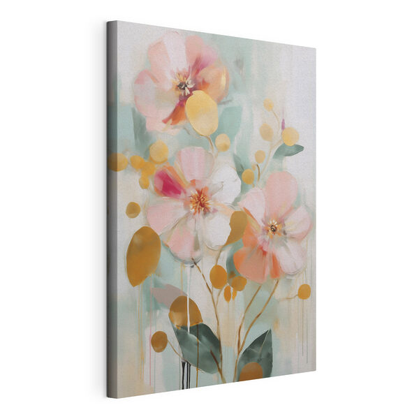 Wandbilder Wandbilder Gemälde mit Blumen und Blättern (Artikelnummer: s49140)