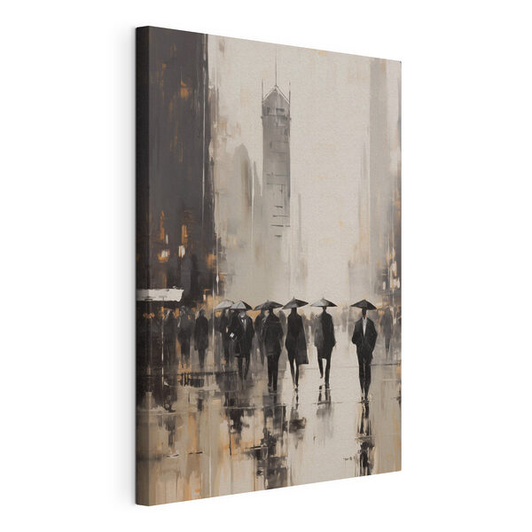 Wandbilder Wandbilder Eine Gruppe von Menschen, die mit Regenschirmen spazieren gehen (Artikelnummer: s49168)