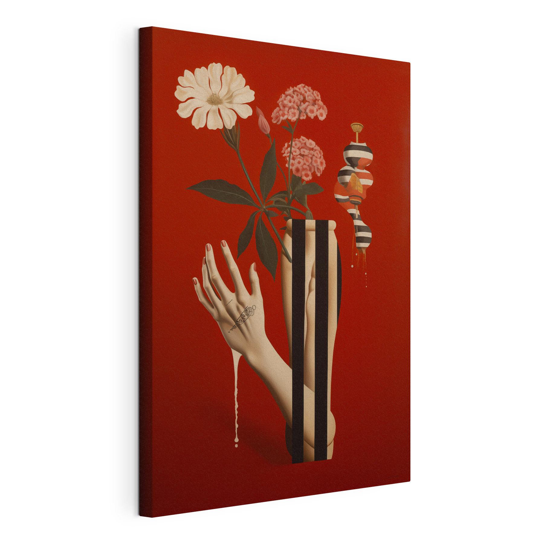 Poster with a hand and flowers Poster with a hand and flowers