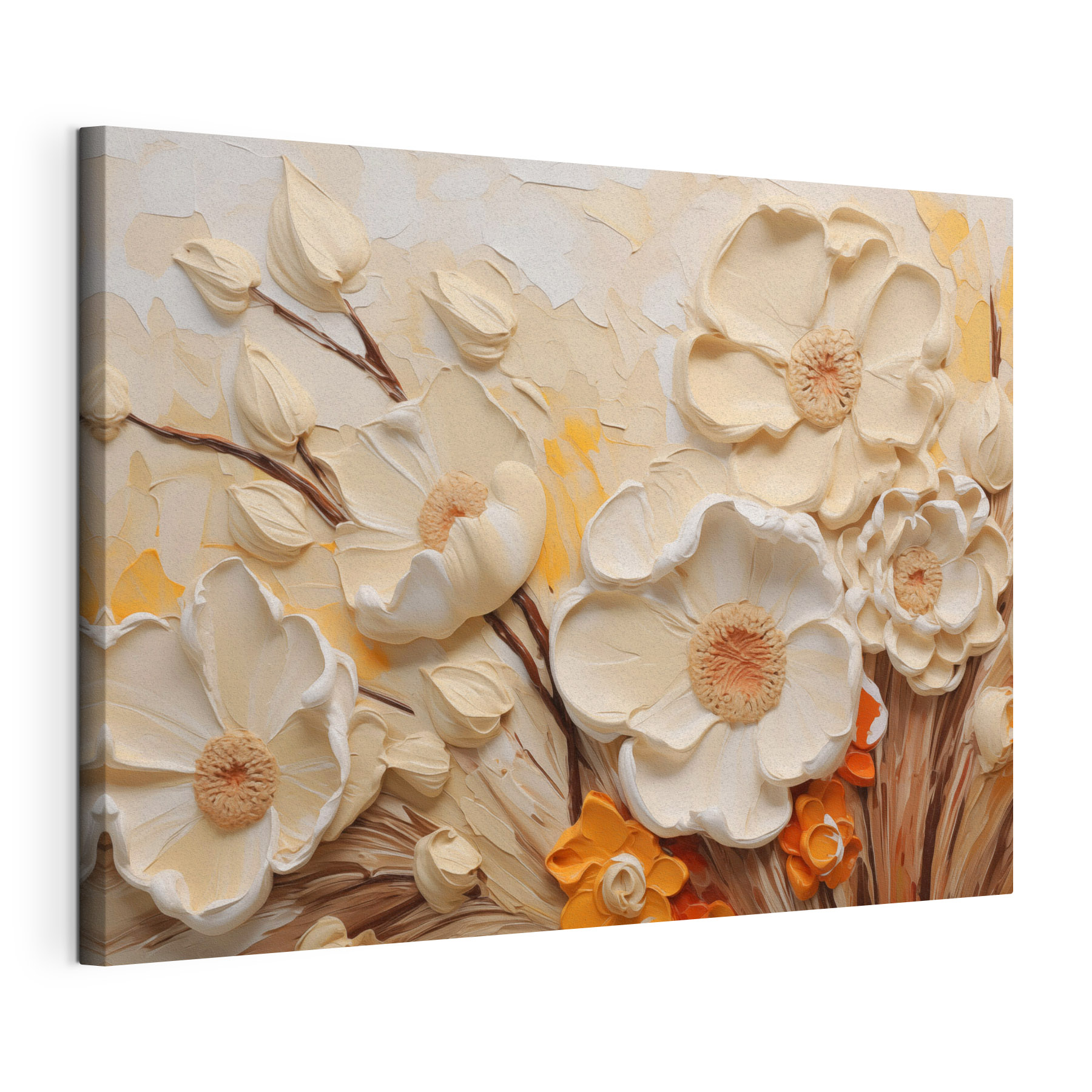 Painting of flowers on a wall Painting of flowers on a wall