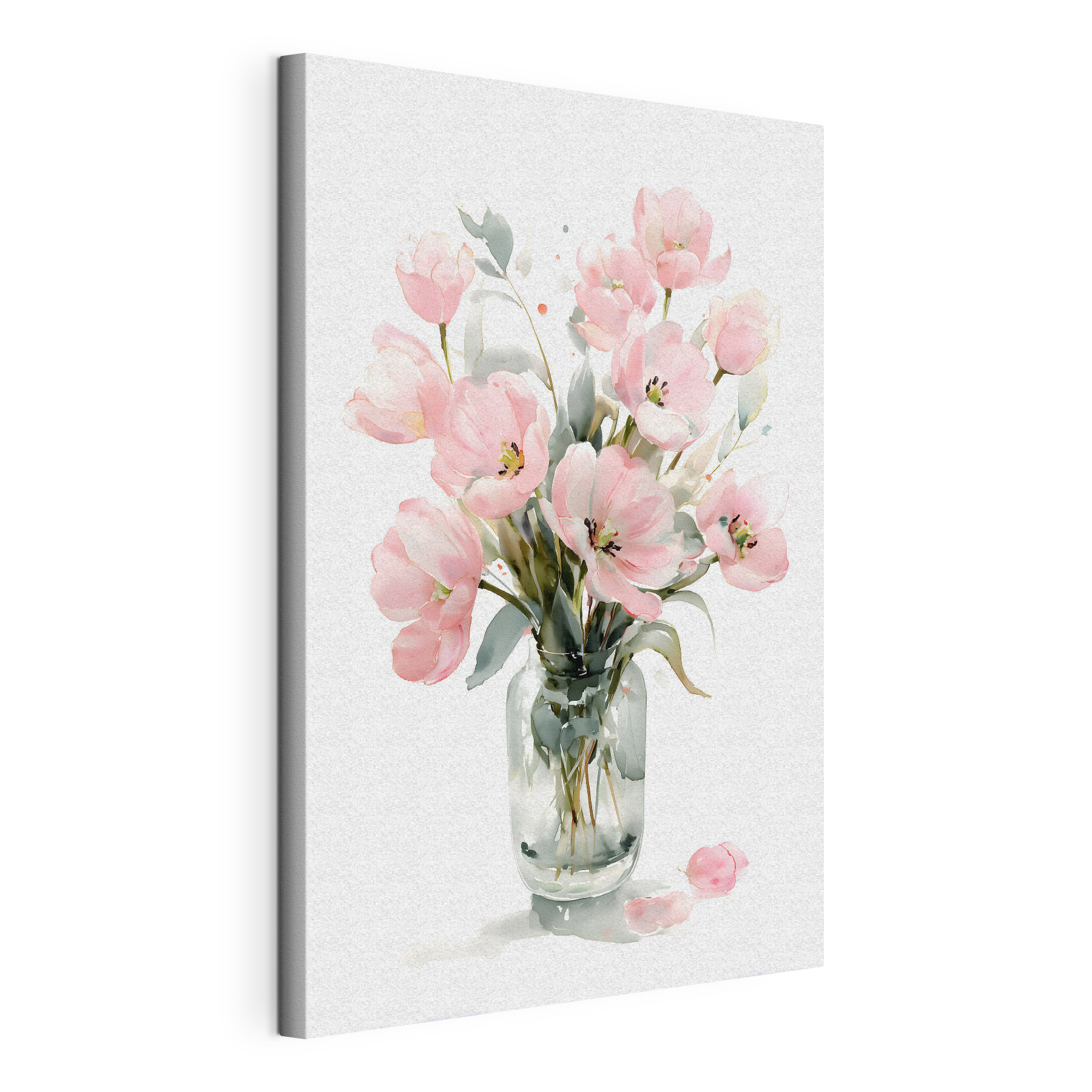 Watercolor of flowers in a glass vase Watercolor of flowers in a glass vase