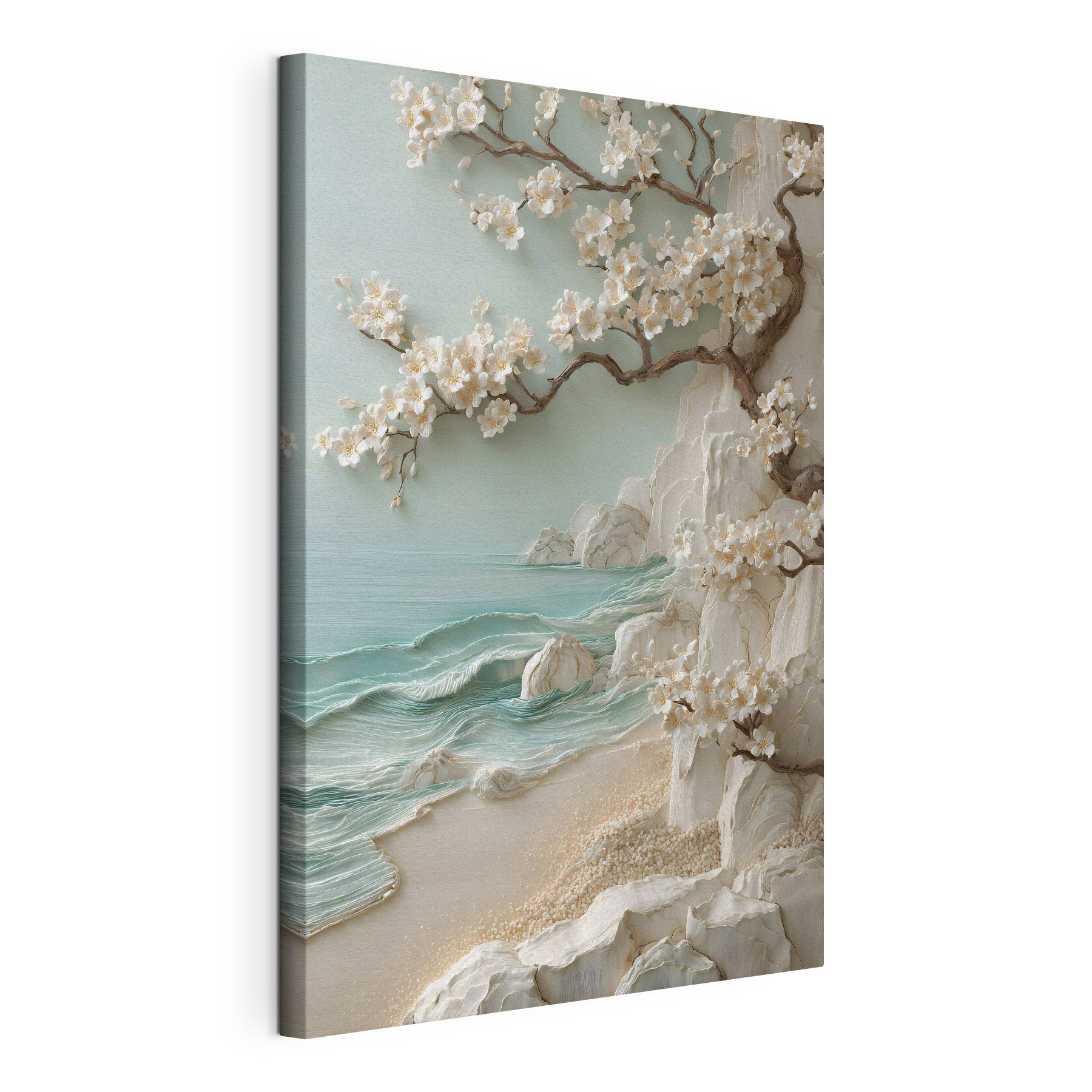 Tree with white flowers on a beach Tree with white flowers on a beach