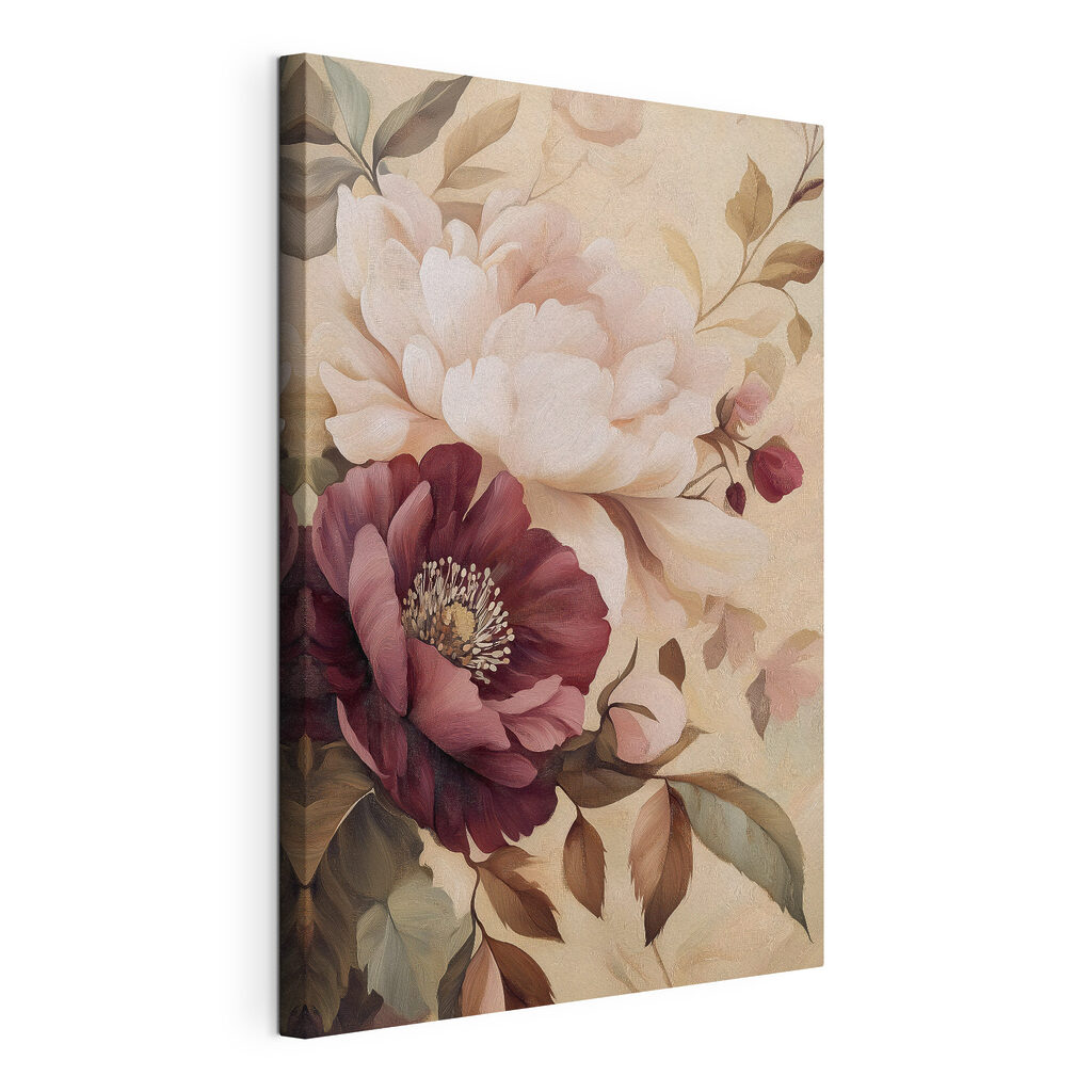 - Lush blooms in soft pastel hues
