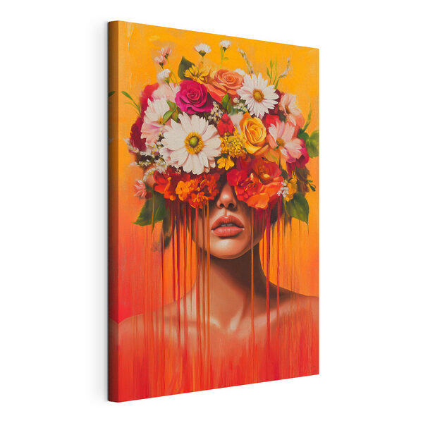 Gemälde einer Frau mit Blumen im Haar Wandbilder Gemälde einer Frau mit Blumen im Haar