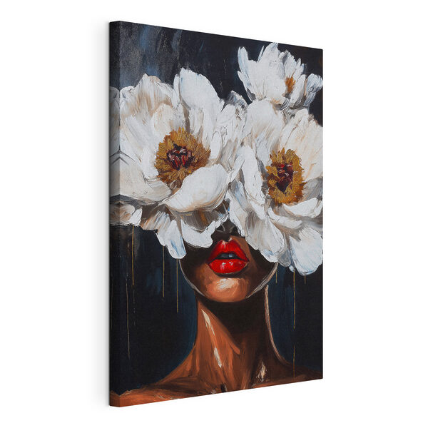 Wandbilder Gemälde einer Frau, deren Gesicht von Blumen verdeckt ist (Artikelnummer: s49269) Wandbilder Wandbilder Gemälde einer Frau, deren Gesicht von Blumen verdeckt ist (Artikelnummer: s49269)