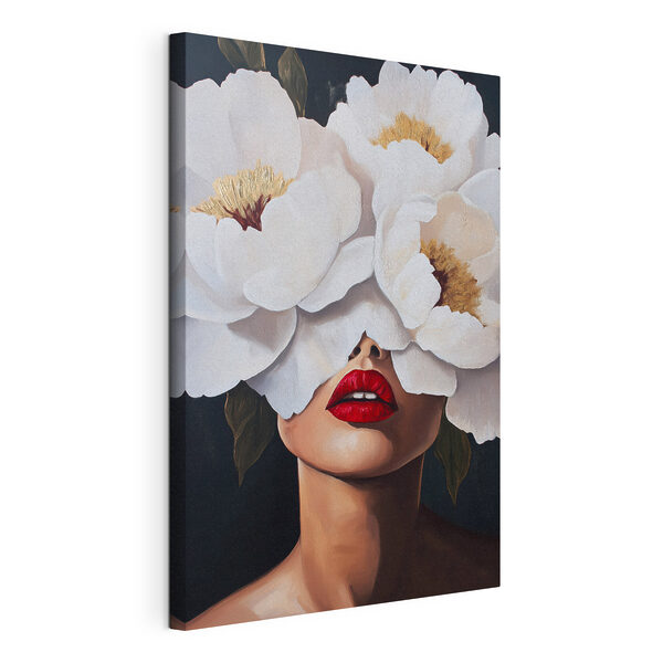 Wandbilder Wandbilder Gemälde einer Frau, deren Gesicht von Blumen verdeckt ist (Artikelnummer: s49270)