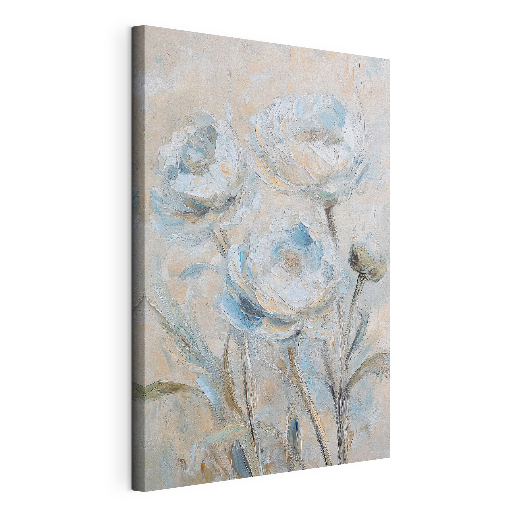 Painting of flowers on a white surface Painting of flowers on a white surface