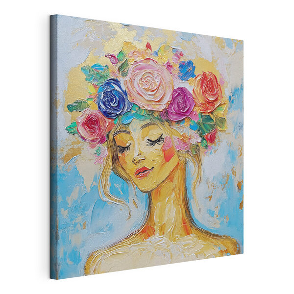Wandbilder Wandbilder Gemälde einer Frau mit Blumen im Haar (Artikelnummer: s49287)