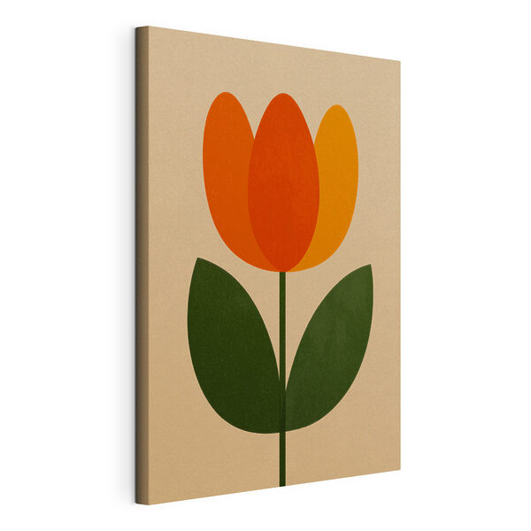 Wandbilder Wandbilder Blume mit orangefarbenen und grünen Blättern (Artikelnummer: s49300)