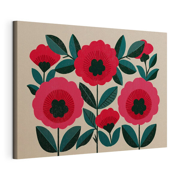 Wandbilder Wandbilder Gemälde mit Blumen und Blättern (Artikelnummer: s49301)