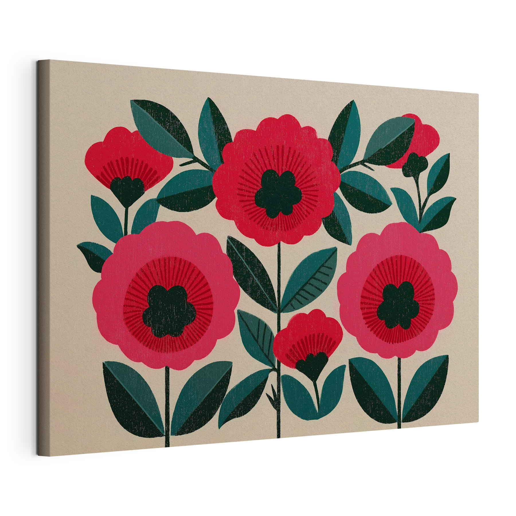 Painting of flowers and leaves Painting of flowers and leaves