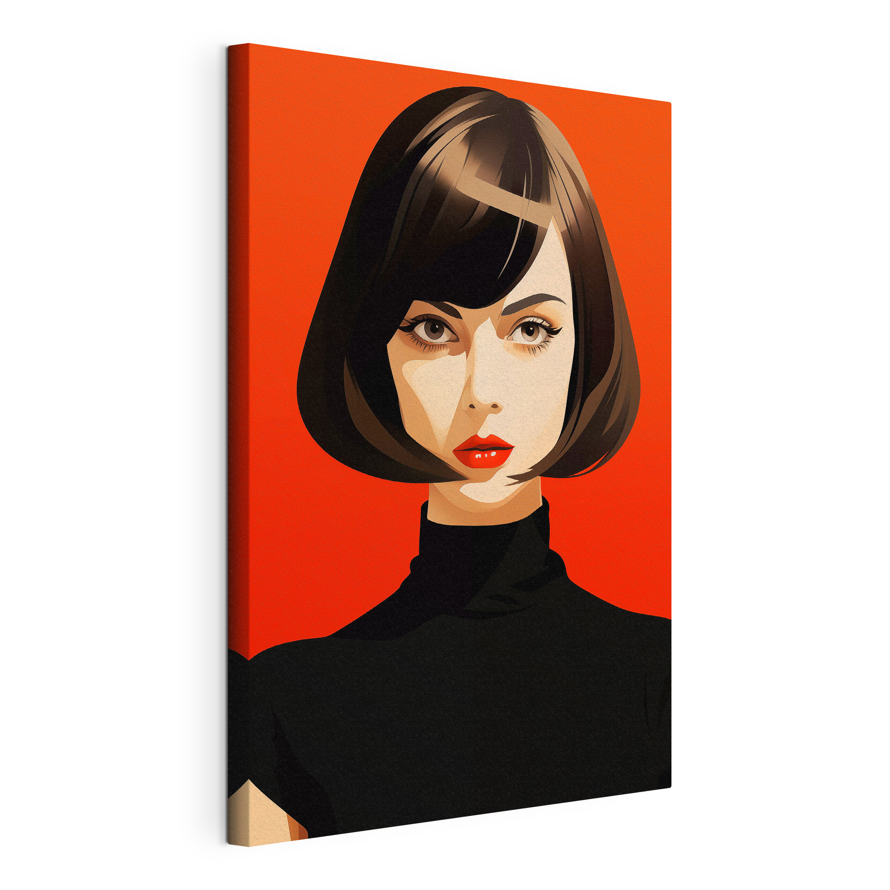 Woman with short black hair