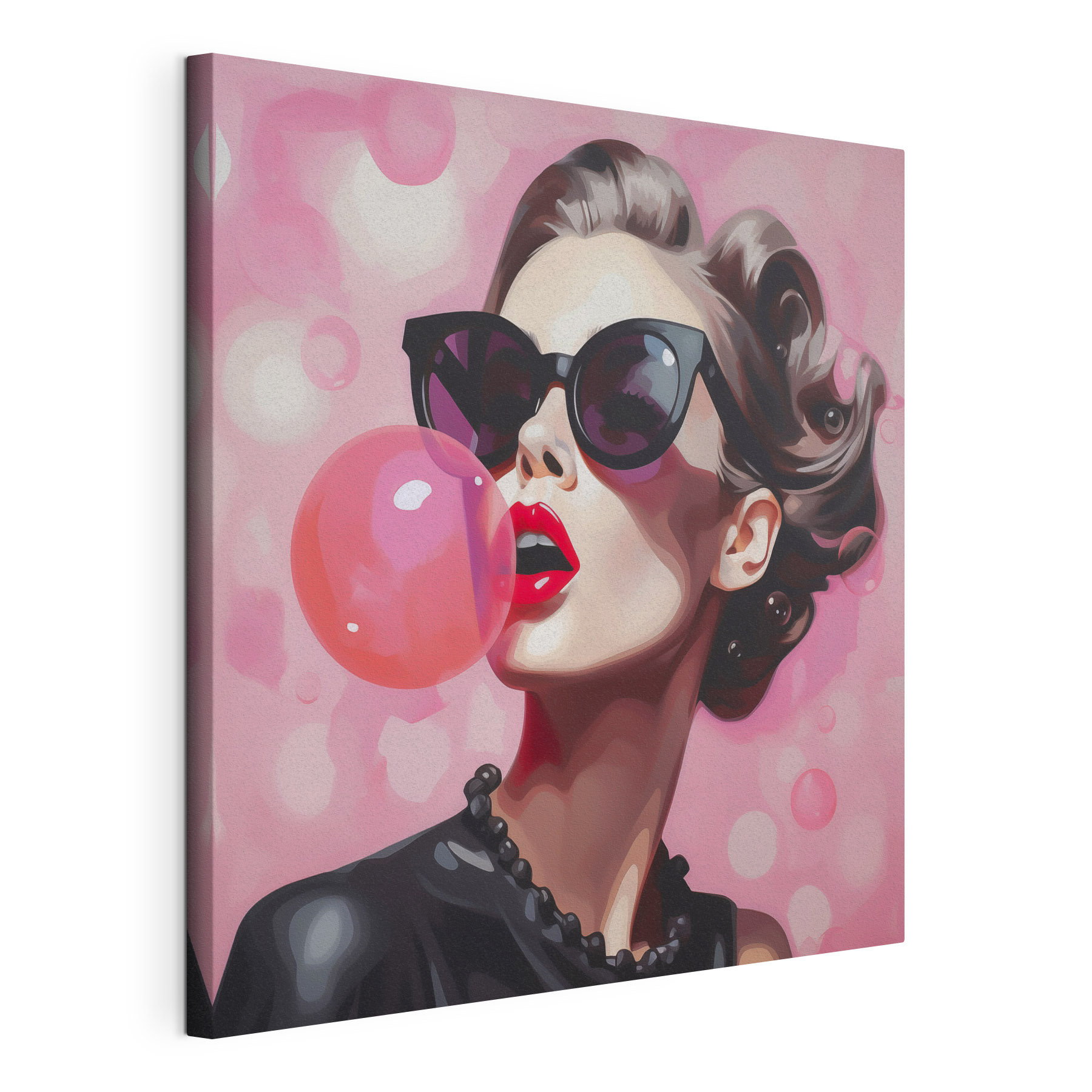 Woman blowing a bubble
