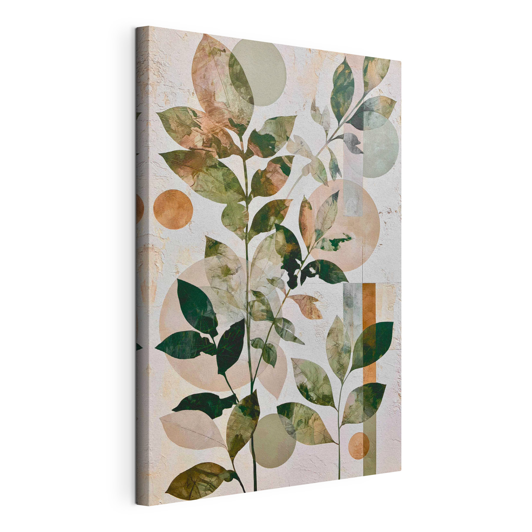 Painting of leaves and circles Painting of leaves and circles