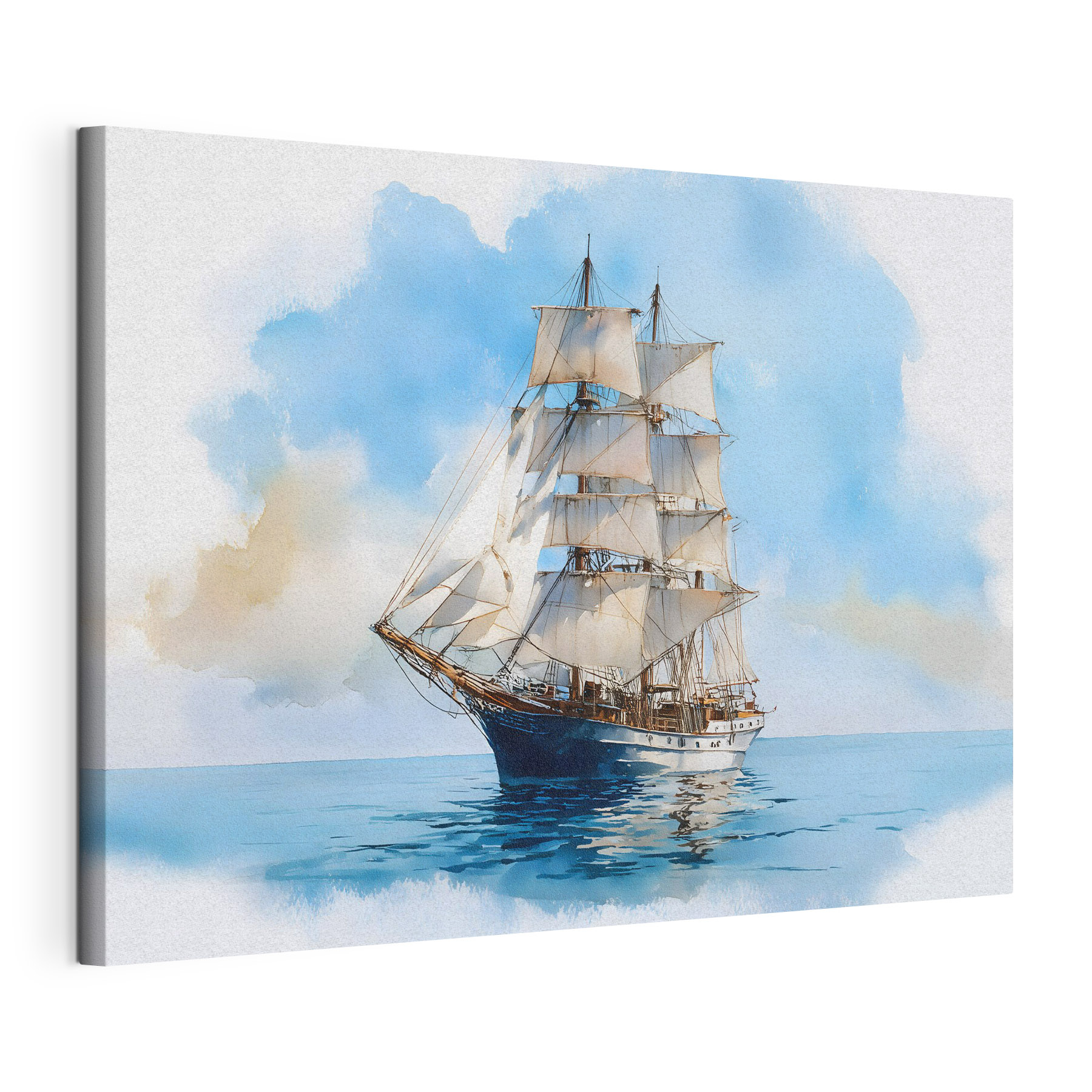 Watercolor of a ship in the ocean Watercolor of a ship in the ocean