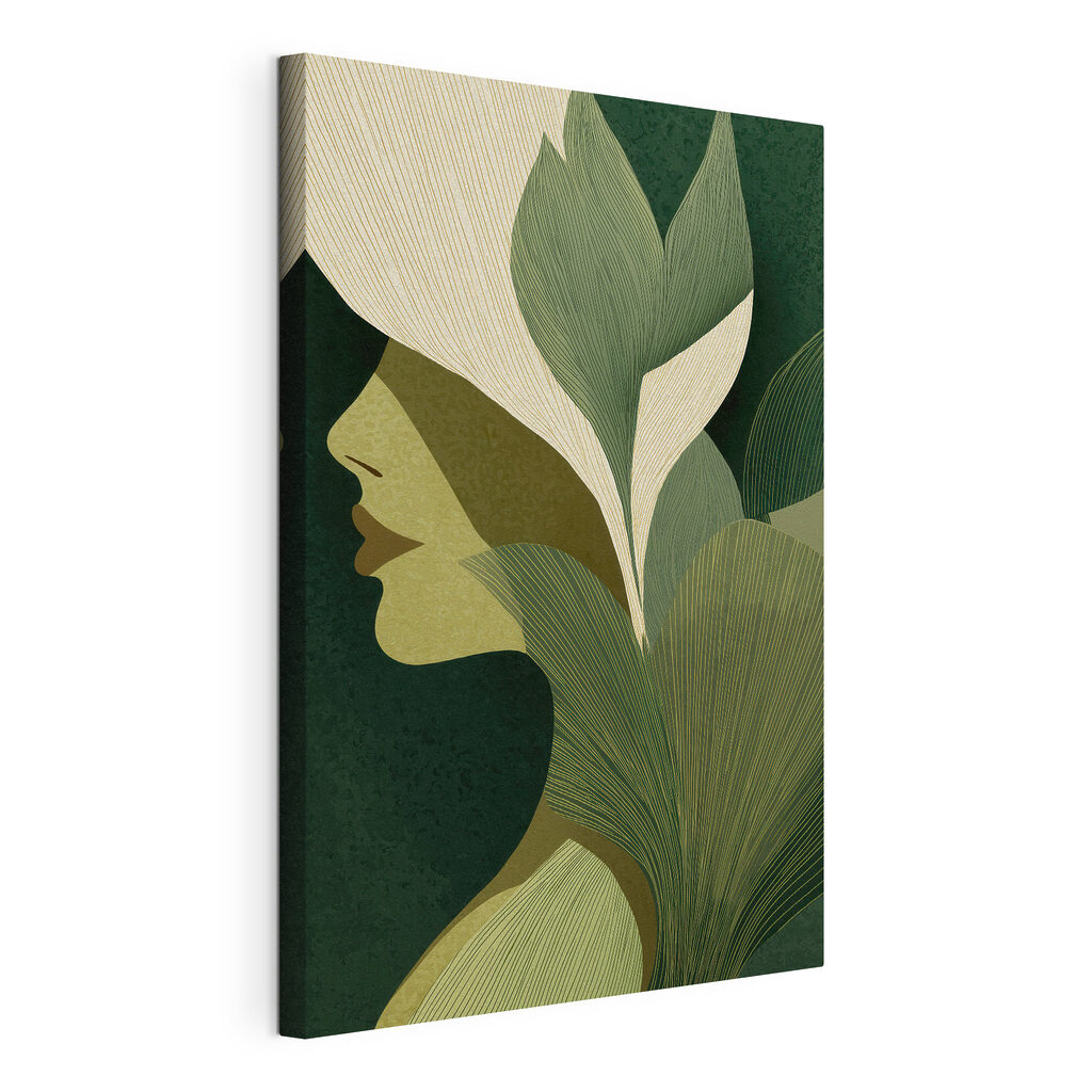 Woman's face with leaves Woman's face with leaves
