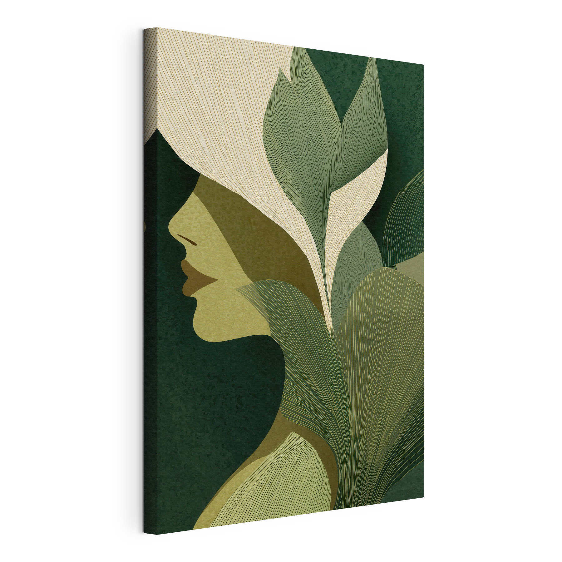 Woman's face with leaves Woman's face with leaves
