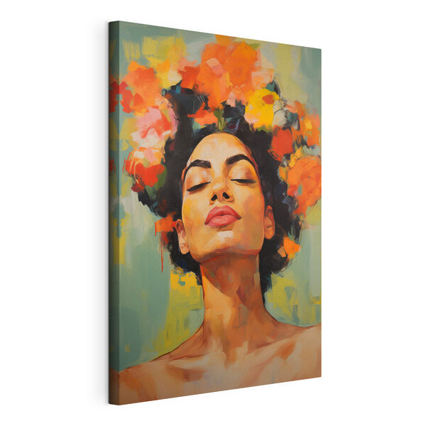 Wandbilder Gemälde einer Frau mit Blumen im Haar (Artikelnummer: s49443) Wandbilder Wandbilder Gemälde einer Frau mit Blumen im Haar (Artikelnummer: s49443)