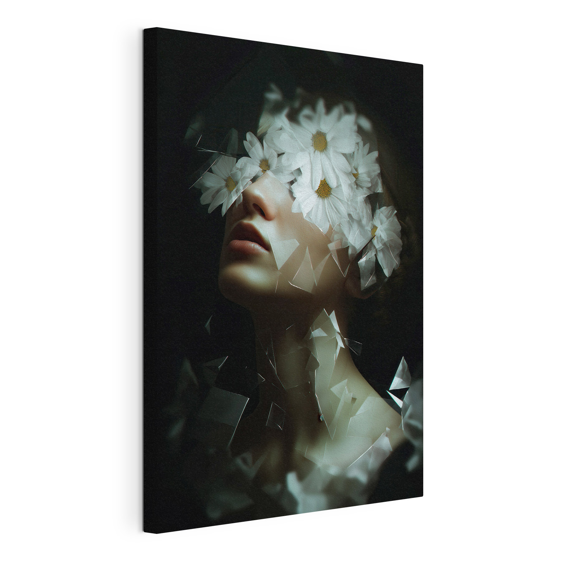 Woman with flowers on her face Woman with flowers on her face