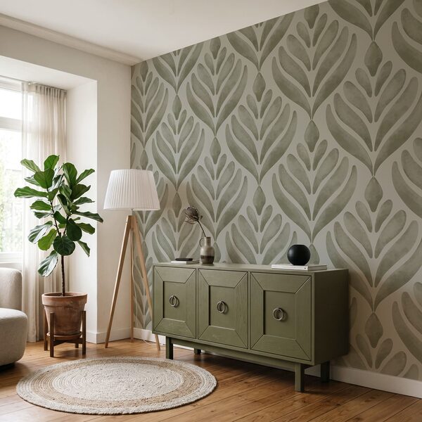 Blattmuster auf grauem Hintergrund Blattmuster auf grauem Hintergrund