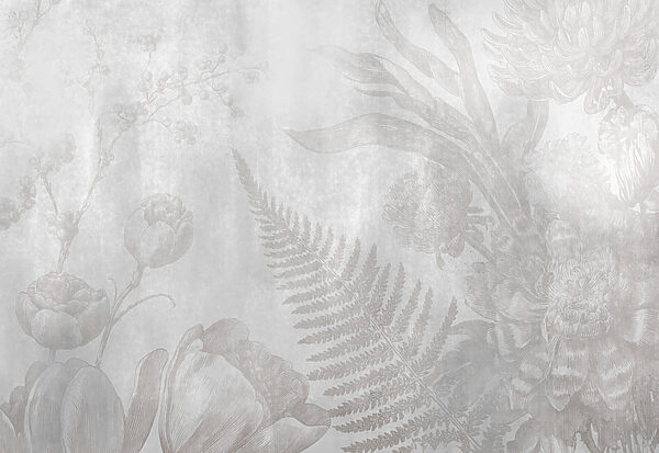 Grey and white floral pattern
