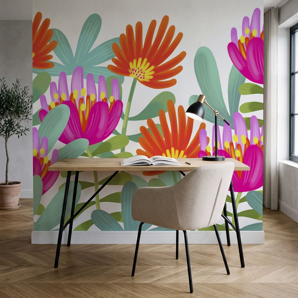 Gruppe bunter Blumen Gruppe bunter Blumen