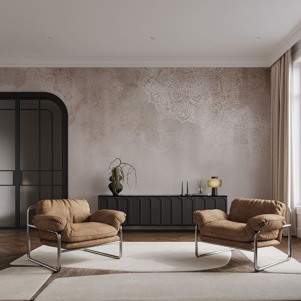 Weißer und rosa Hintergrund mit weißen Mandalas Weißer und rosa Hintergrund mit weißen Mandalas