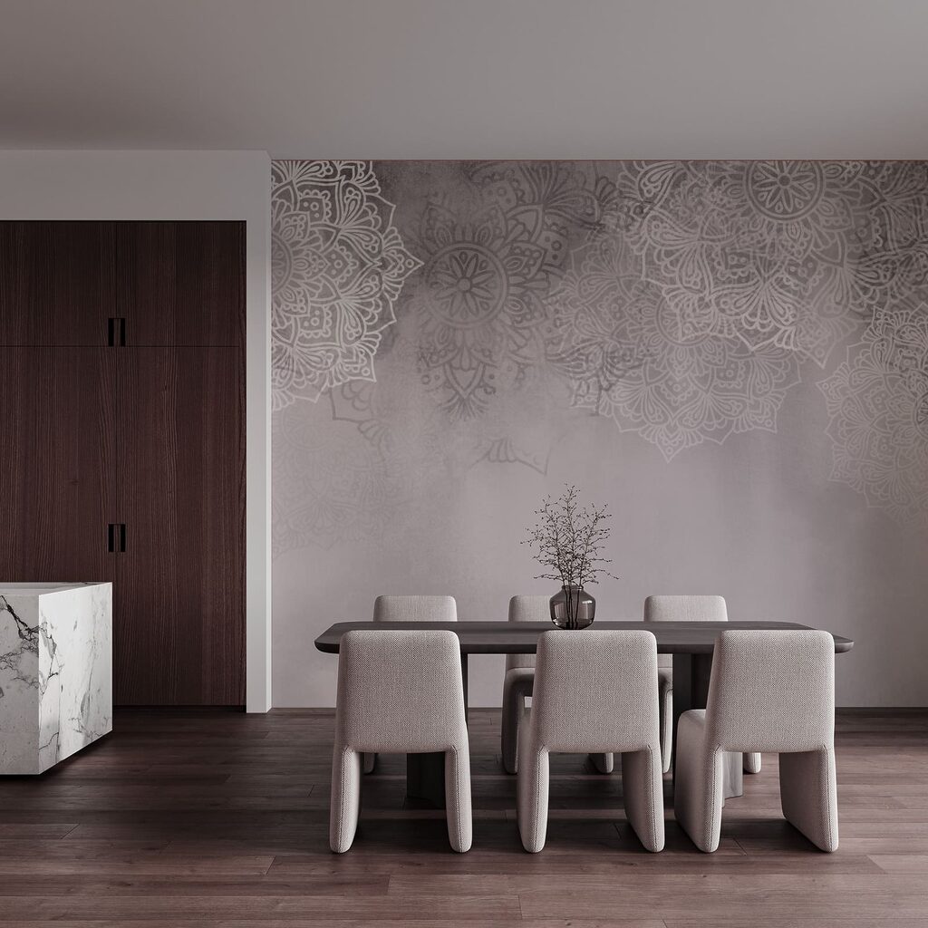 Weißer und rosa Hintergrund mit weißen Mandalas Weißer und rosa Hintergrund mit weißen Mandalas