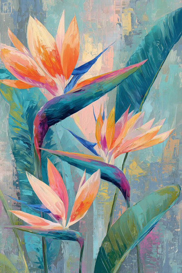 Painting of flowers and leaves