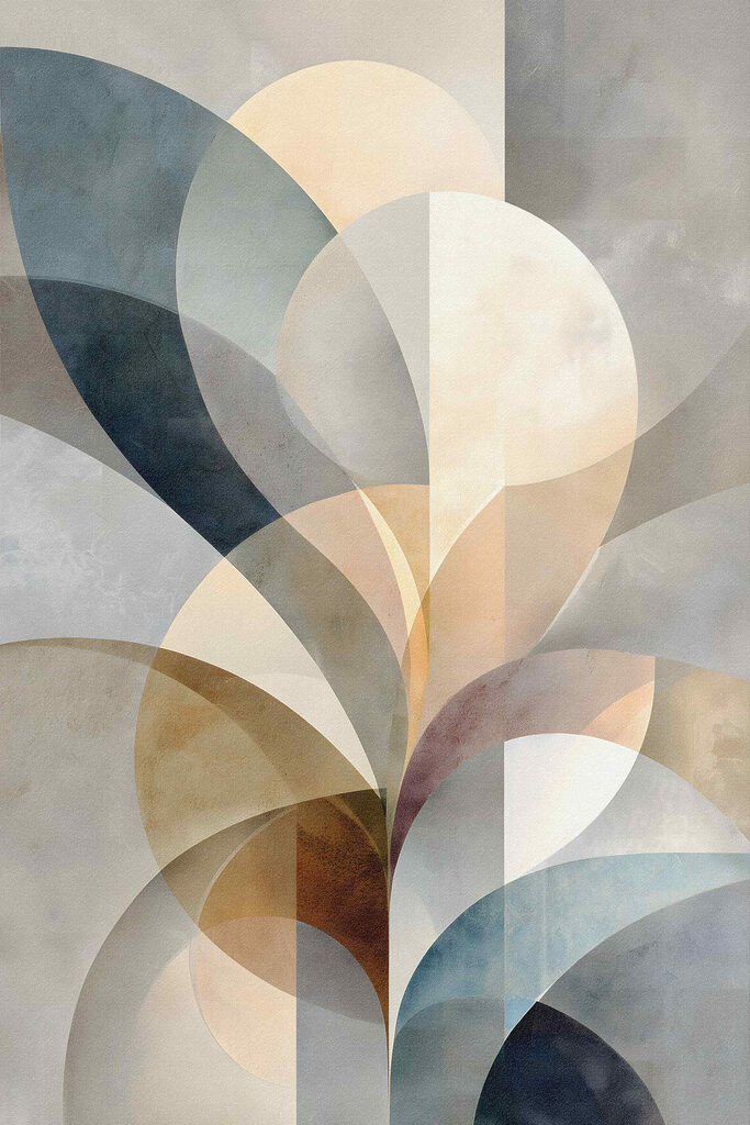 Abstract forms in soft color palette
