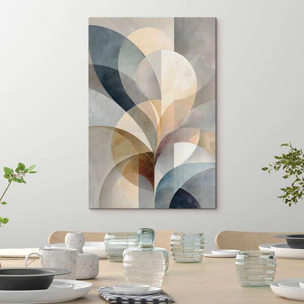 Abstract forms in soft color palette