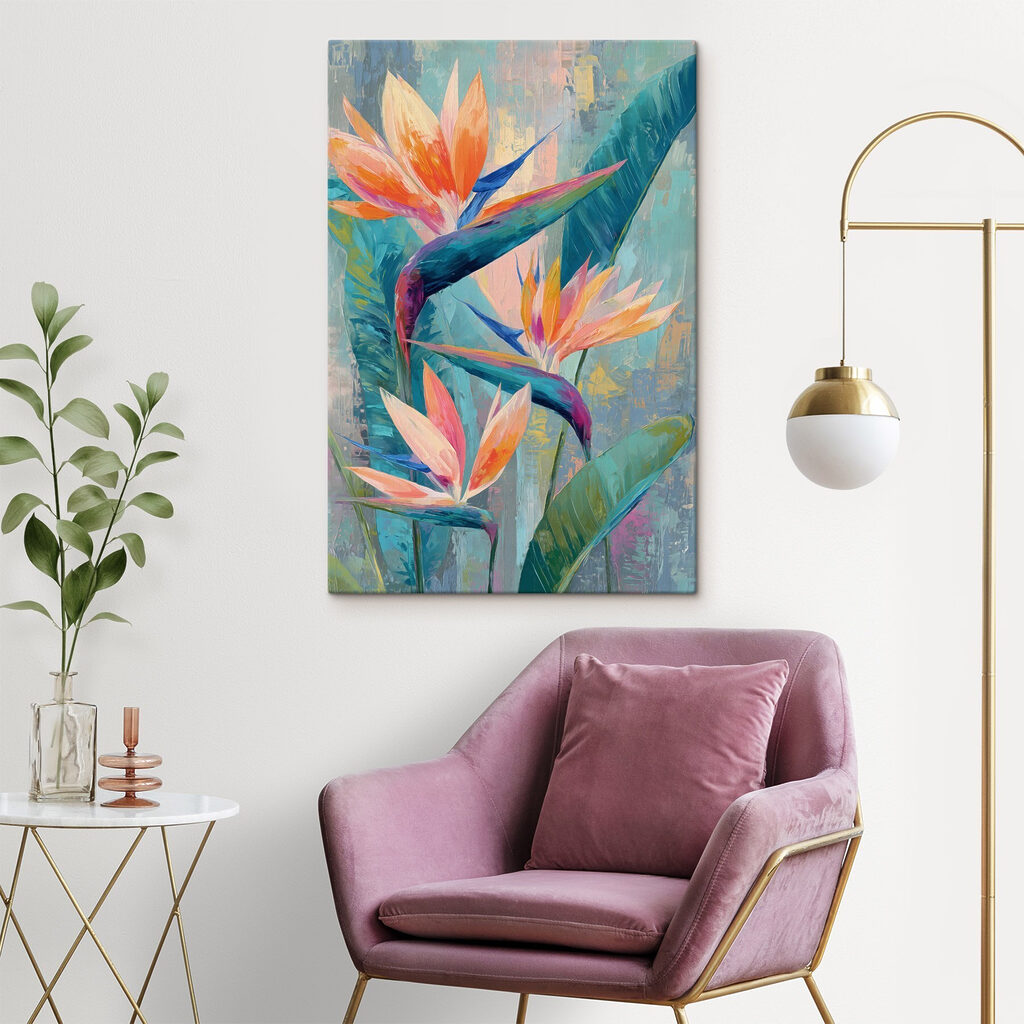 Painting of flowers and leaves