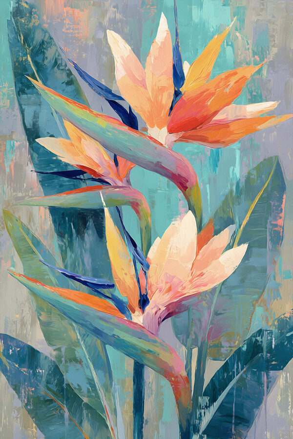 Painting of flowers and leaves