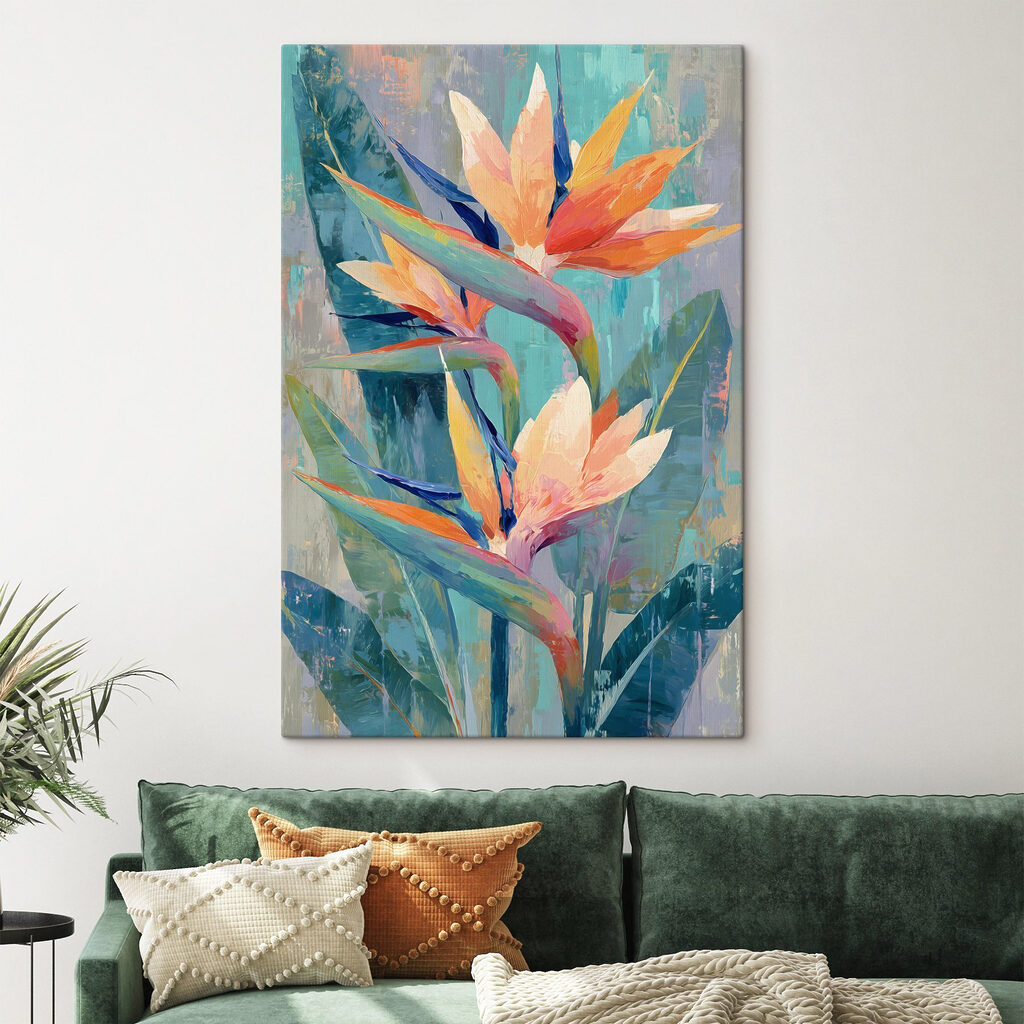 Painting of flowers and leaves