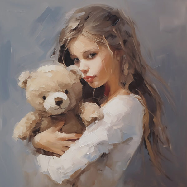 Girl holding a teddy bear