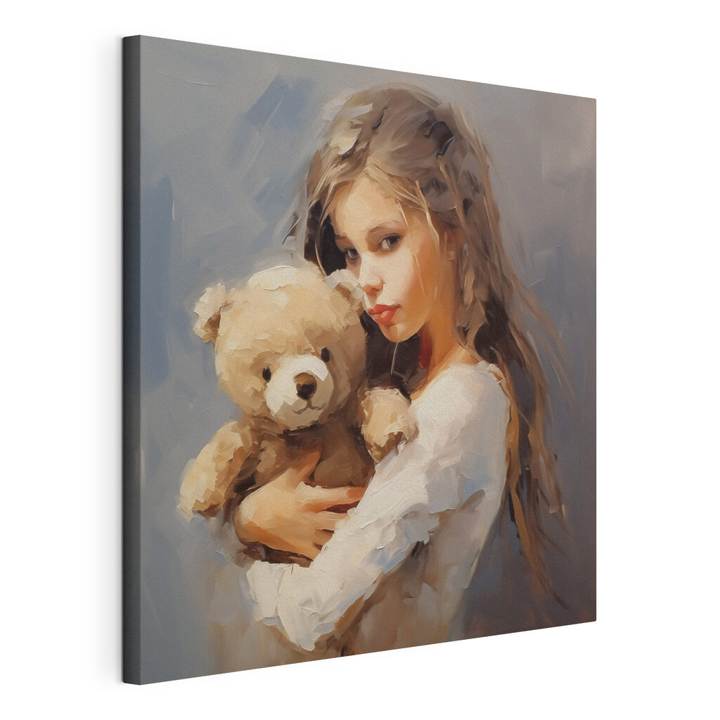 Girl holding a teddy bear