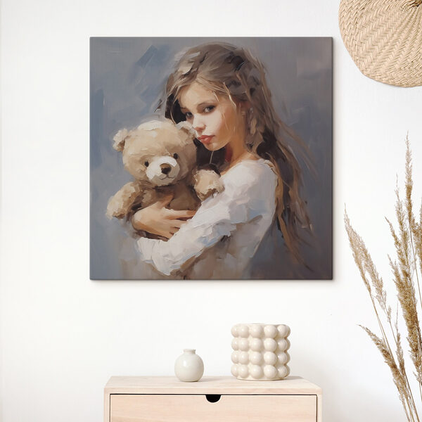 Girl holding a teddy bear